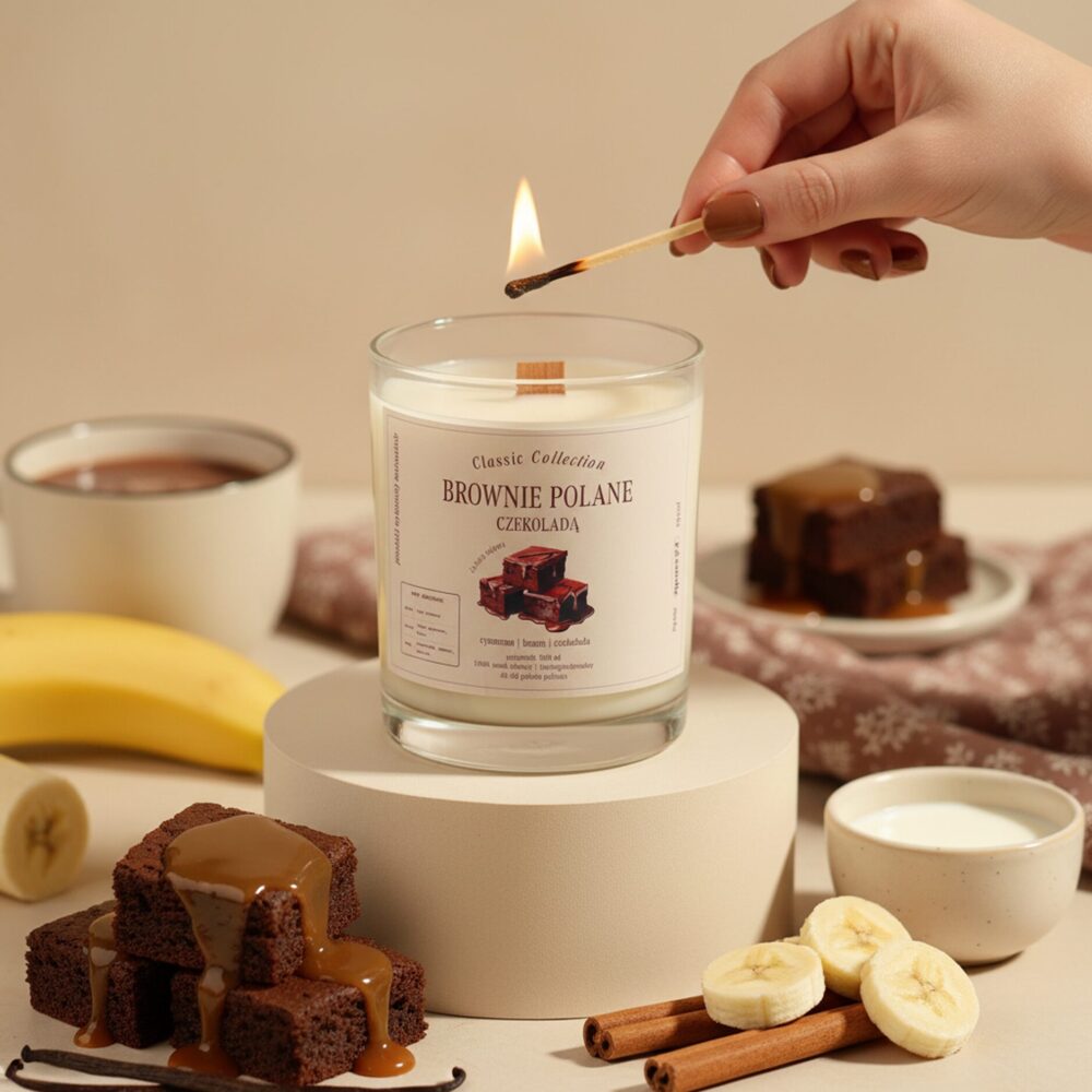 Brownie polane czekoladą - świeca sojowa