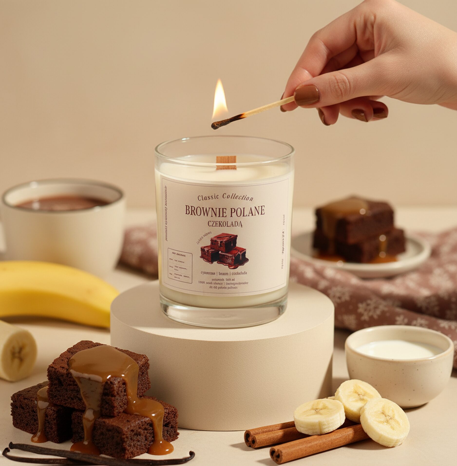 Brownie polane czekoladą - świeca sojowa