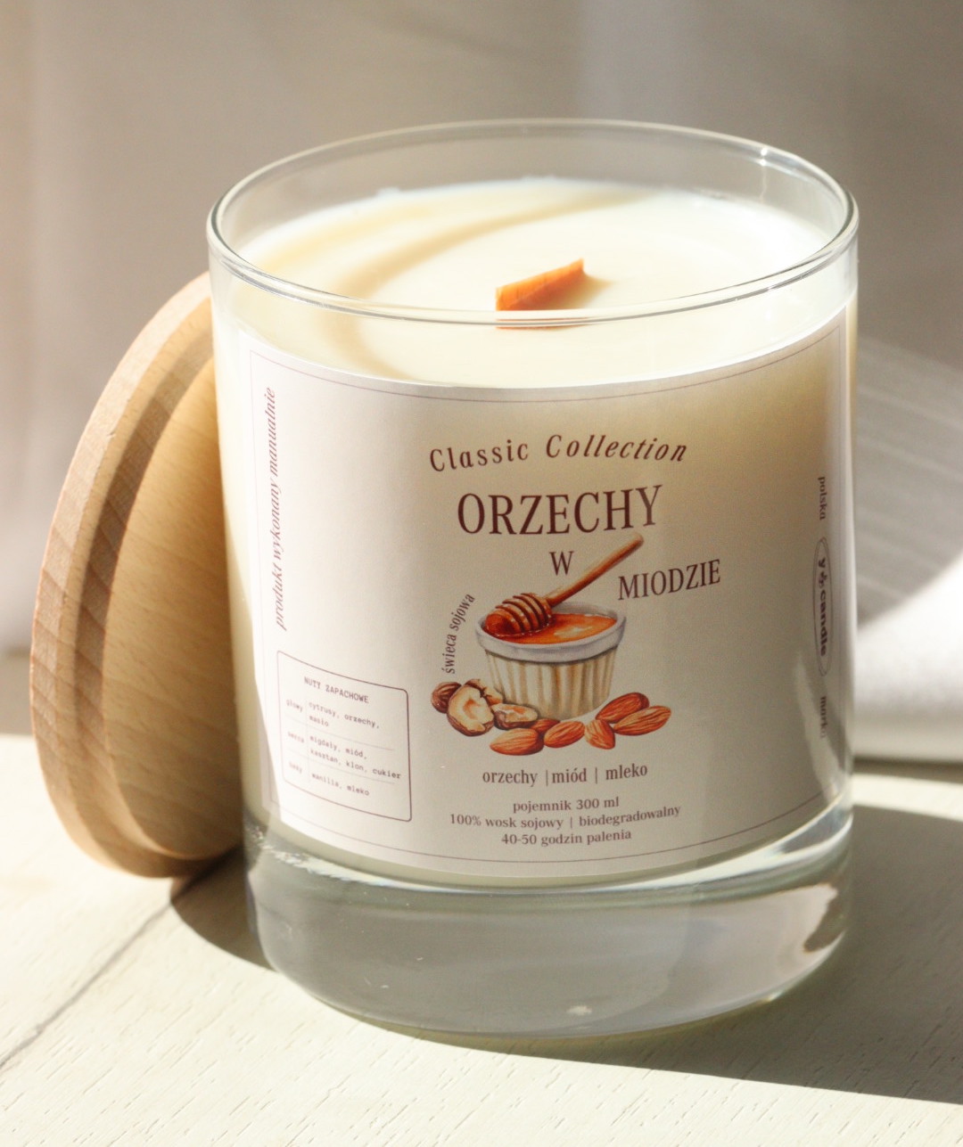 Orzechy w miodzie – świeca sojowa - obrazek 2